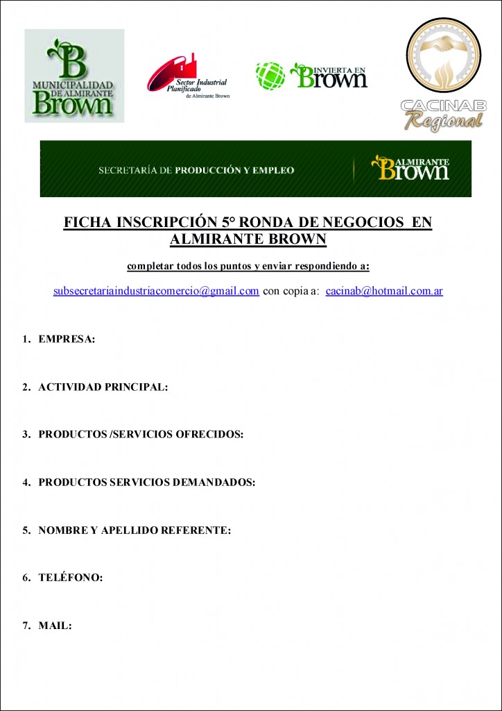 FICHA INSCRIPCIÓN RONDA DE NEGOCIOS 29-05-2014